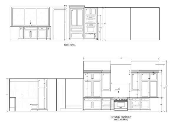Detailed kitchen elevation floor plan